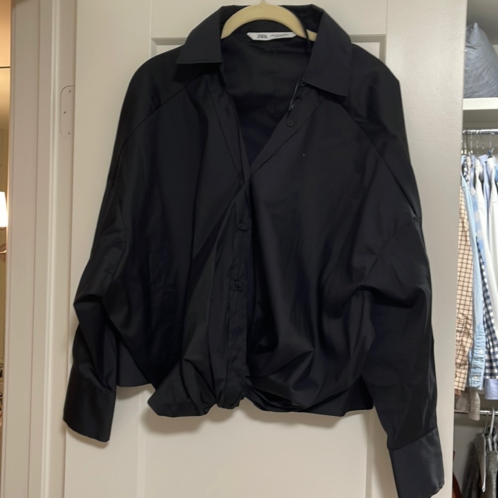 Black collared shirt ZARA